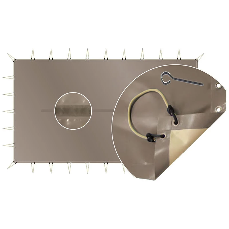 Bâche D'hivernage Opaque Luxe Sandows + Pitons Inox 3 Bâche D'hivernage Opaque Luxe Sandows + Pitons Inox