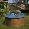 GRE Piscine Acier Gré Aspect Bois Pacific Ronde -Piscine Soldes 2024 piscine acier gre aspect bois pacific ronde