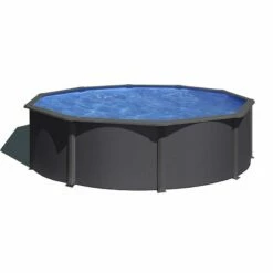 Piscine Acier Gre Aspect Gris Anthracite Louko Ronde -Piscine Soldes 2024 piscine acier gre aspect gris anthracite louko ronde 2