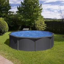 Piscine Acier Gre Aspect Gris Anthracite Louko Ronde