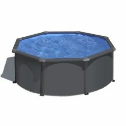 Piscine Acier Gre Aspect Gris Anthracite Louko Ronde -Piscine Soldes 2024 piscine acier gre aspect gris anthracite louko ronde 3