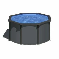 Piscine Acier Gre Aspect Gris Anthracite Louko Ronde -Piscine Soldes 2024 piscine acier gre aspect gris anthracite louko ronde 4