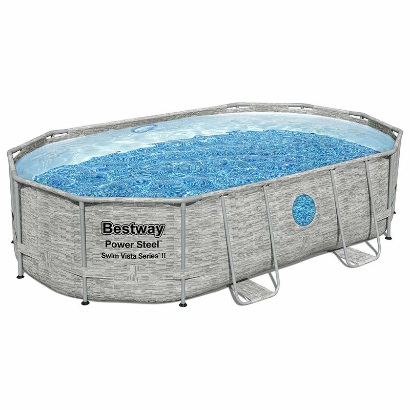 Piscine Bestway Ovale Power Steel Swim Vista Décor Pierre 4,88 X 3,05 H1,07m 3 Piscine Bestway Ovale Power Steel Swim Vista Décor Pierre 4,88 X 3,05 H1,07m