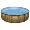 Piscine Bestway Ronde Power Steel Swim Vista Décor Bois 4,88 X H1,22m