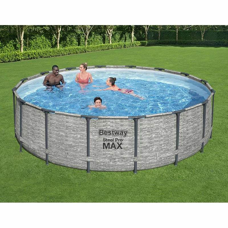 Piscine Bestway Ronde Steel Pro Max Decor Pierre 4,88 X H1,22m 5 Piscine Bestway Ronde Steel Pro Max Decor Pierre 4,88 X H1,22m – Image 3