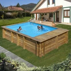 Piscine Bois Evora Plus 6,20 X 4,20 X H1,36m -Piscine Soldes 2024 piscine bois evora plus 620 x 420 x h136m 2