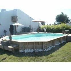 Ubbink Piscine Bois Lagon 8,20 X 4,70 X H1,30m -Piscine Soldes 2024 piscine bois lagon 820 x 470 x h130m 2
