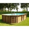 Piscine Bois Safran 6,37 X 4,12 X H1,33m -Piscine Soldes 2024 piscine bois safran 637 x 412 x h133m